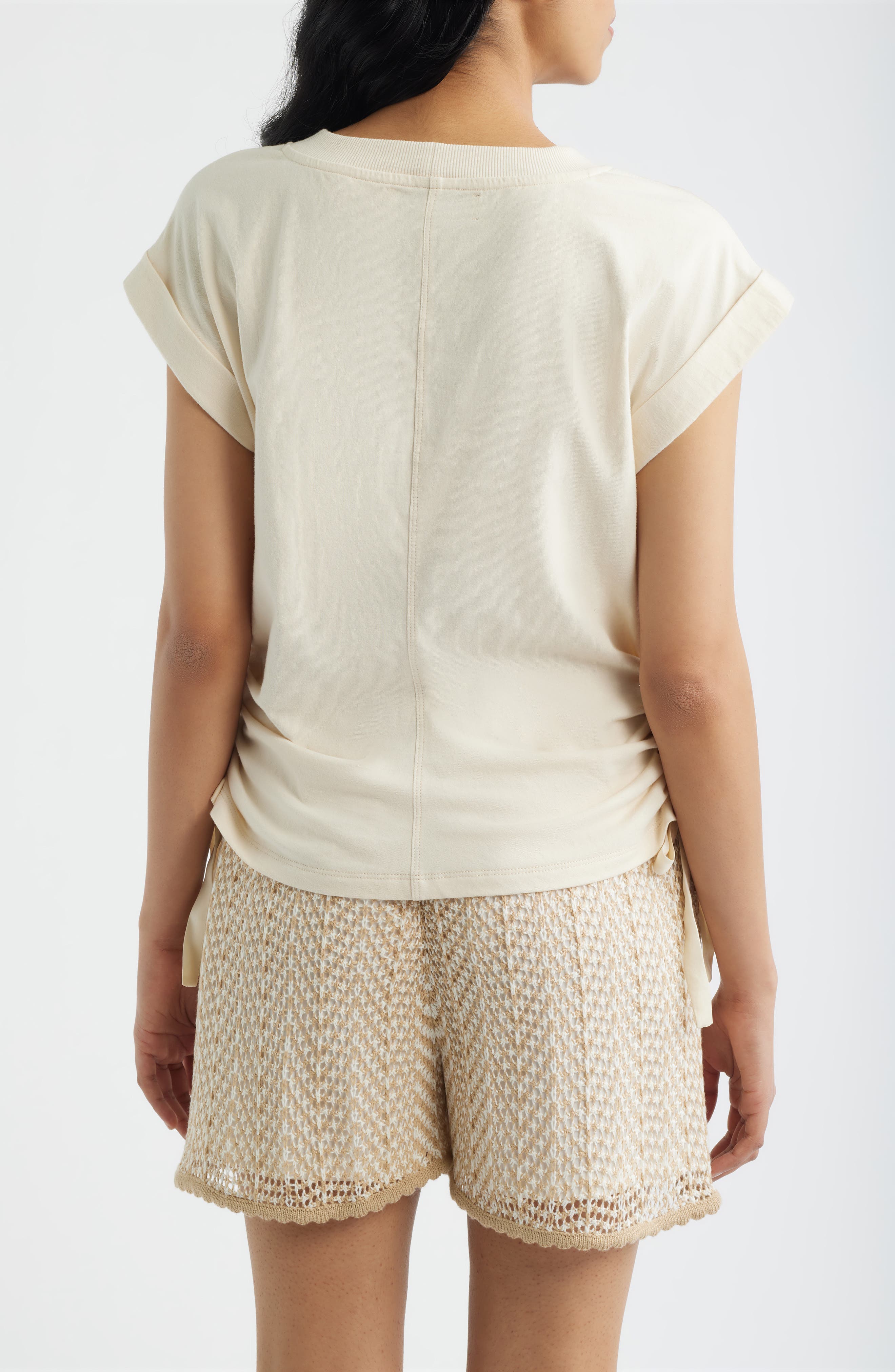 Mixed Media Drawstring T-Shirt - image 4