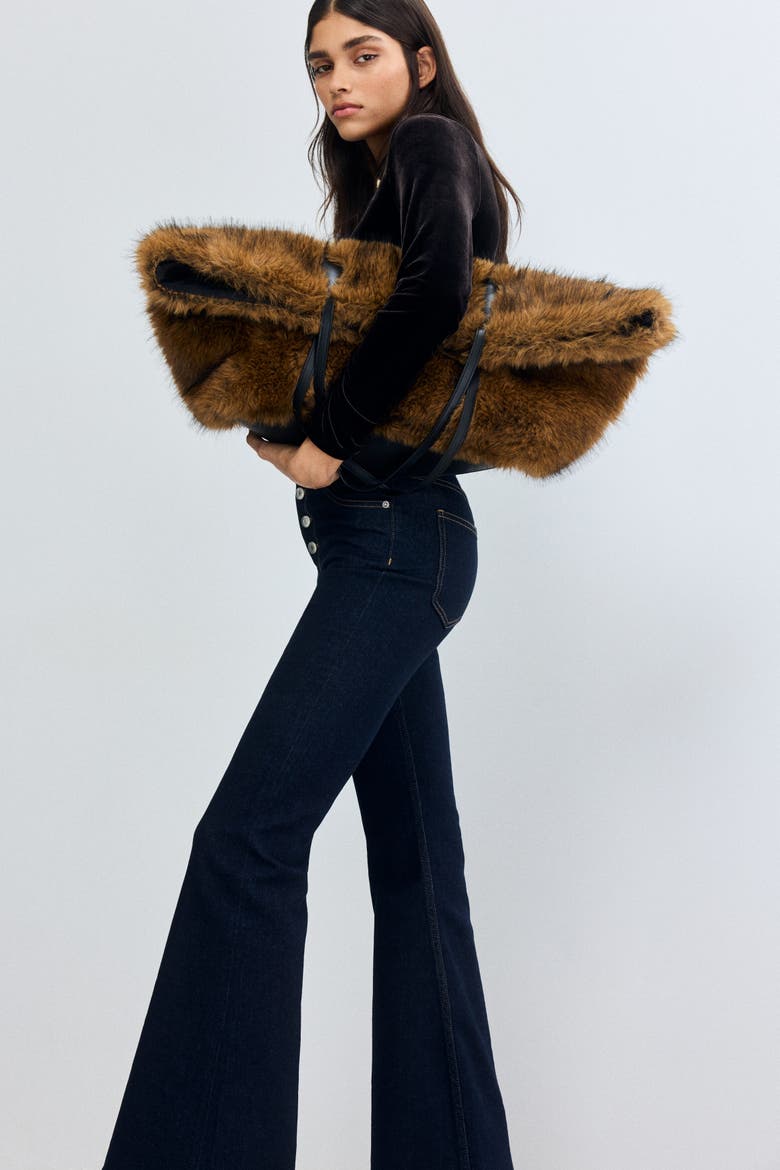 Flared High Jeans, Alternate, color, Dark denim blue
