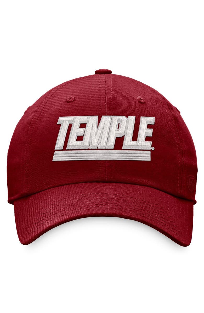 TOP OF THE WORLD Men's Top of the World Red Temple Owls Slice Adjustable Hat, Alternate, color, 