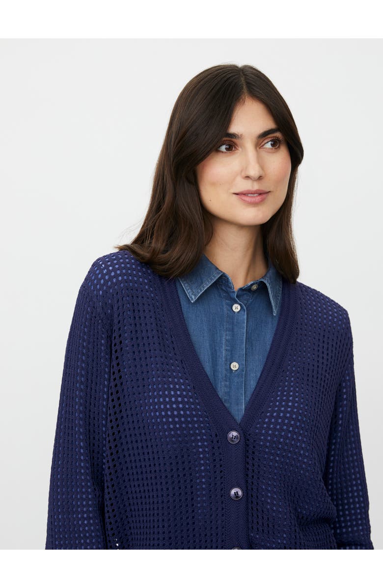 Masai Copenhagen MaLarkena Open Knit Cardigan, Alternate, color, Navy Blazer