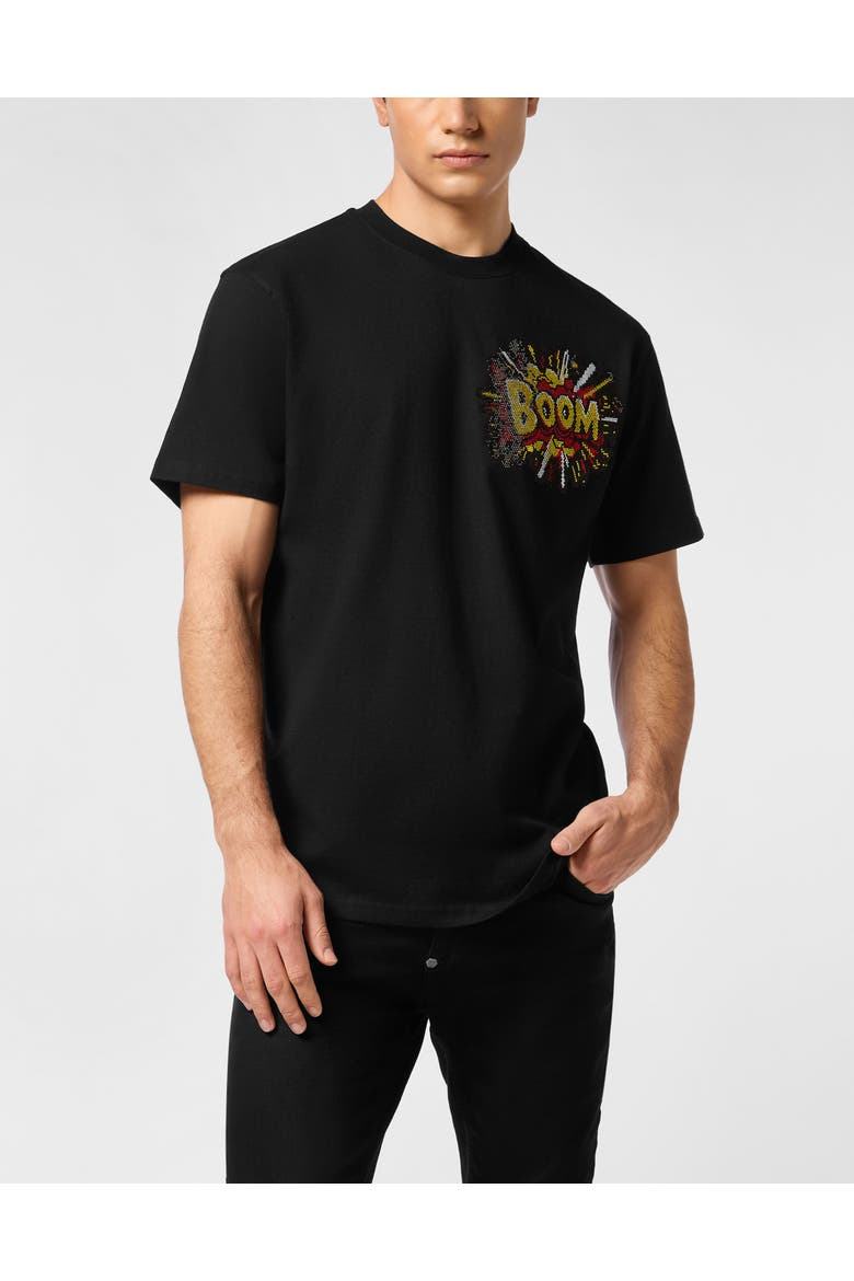 T-Shirt Round Neck Ss Men, Main, color, black