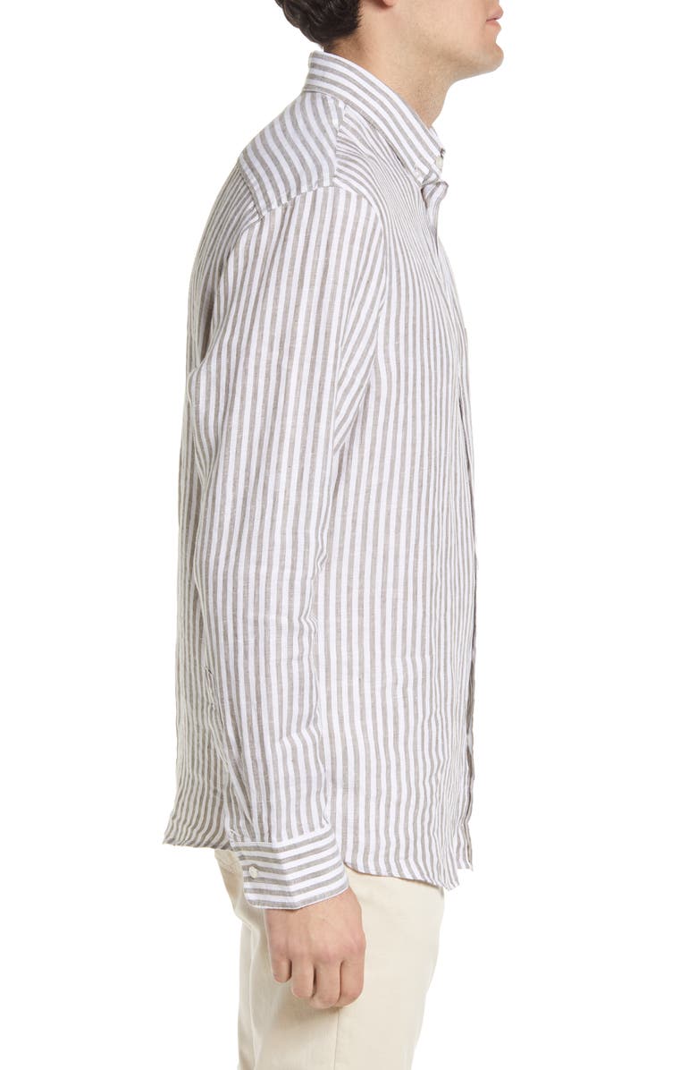 Brax Men's Daniel Stripe Linen Button-Up Shirt, Alternate, color,
