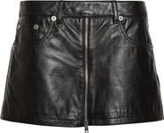 R13 Front Zip Leather Skort