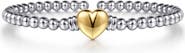 Gabriel & Co. Bujukan 14k Gold and Sterling Silver Heart Bead Bracelet