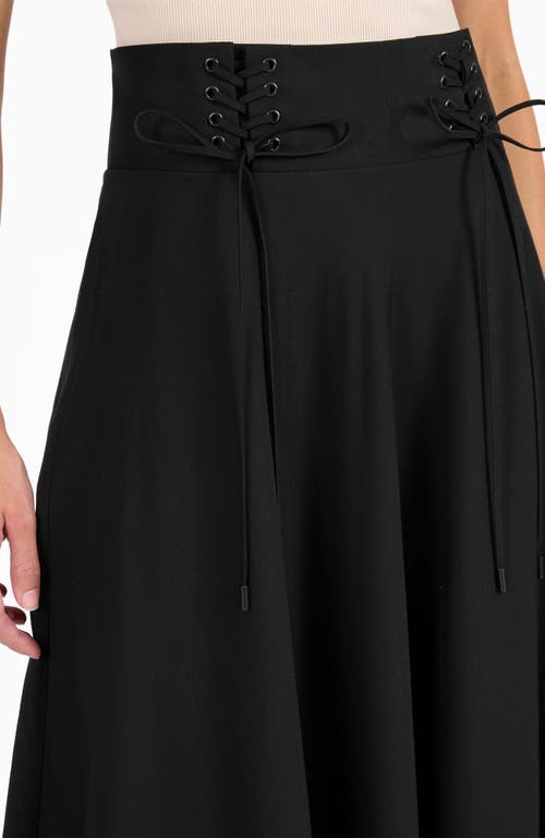 Santorelli Aster Full Midi Skirt In Black