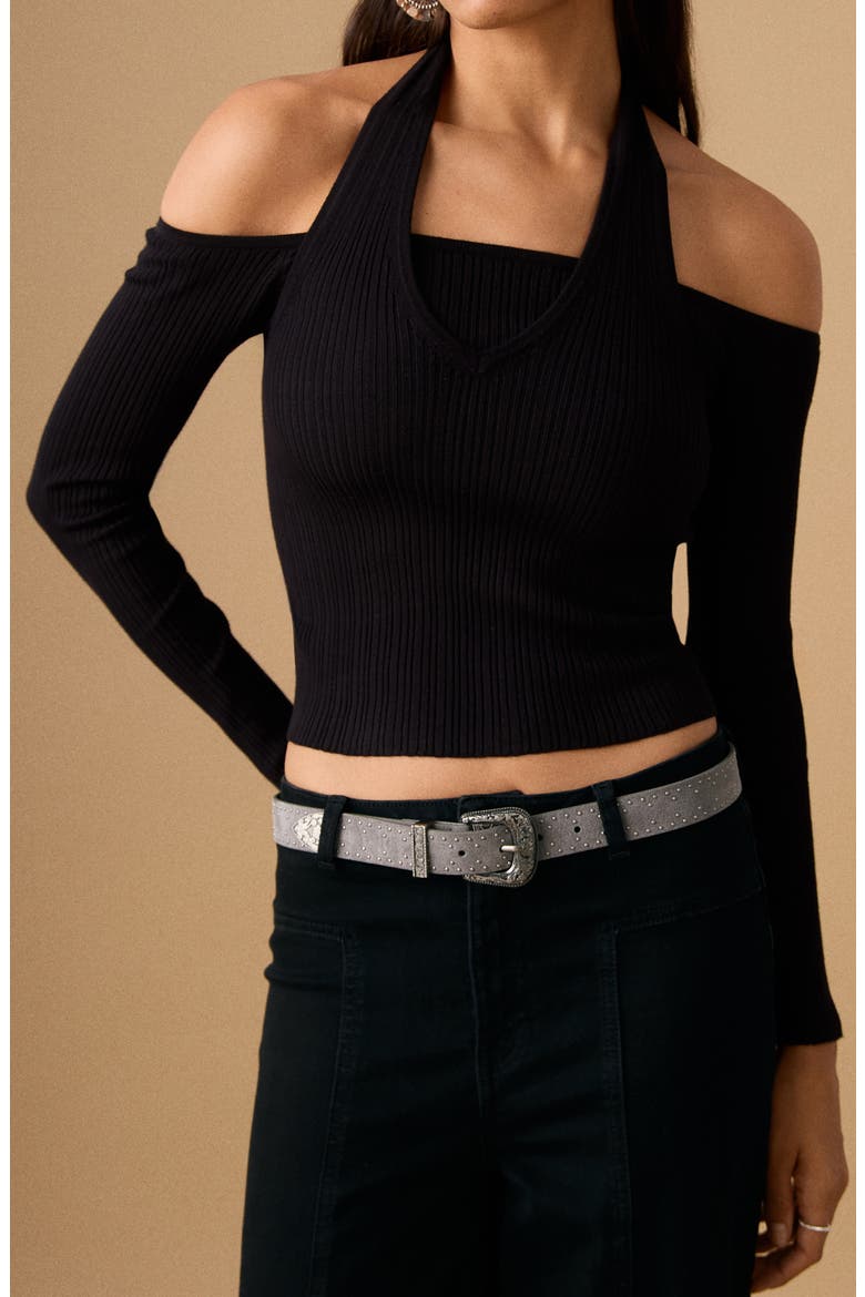 Seamed Wide Leg Jeans, Alternate, color, BLACK DENIM