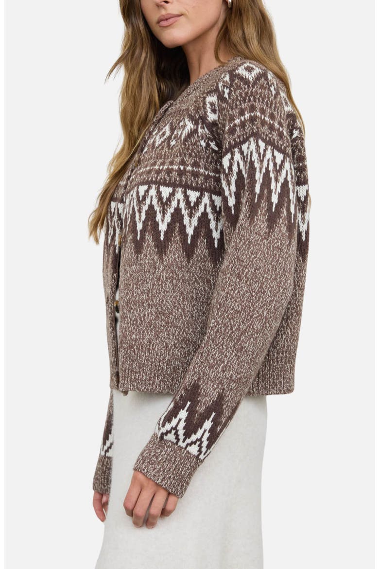 Fair Isle Marled Cardigan Sweater, Alternate, color, LIGHT MOCHA