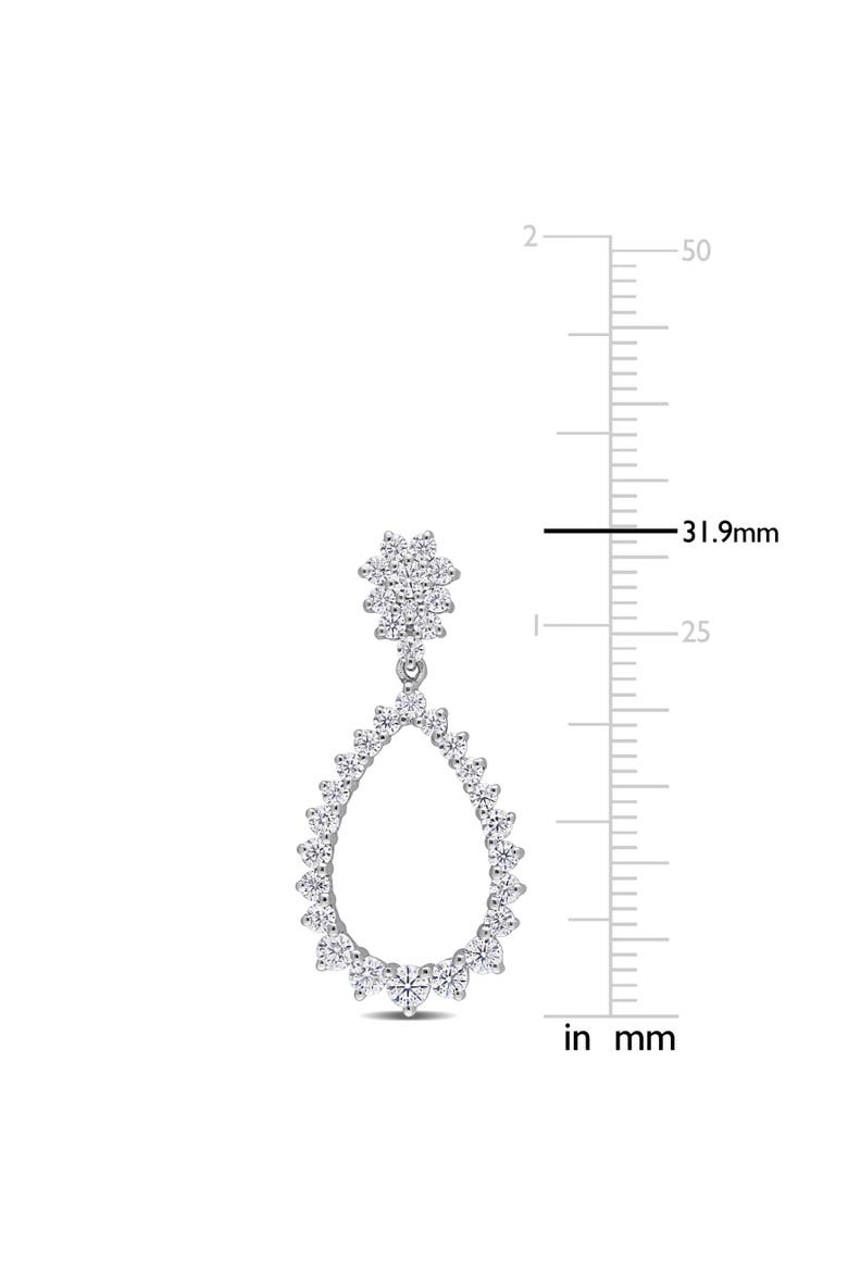 Moissanite Open Teardrop Dangle Earrings, Alternate, color, Sterling Silver