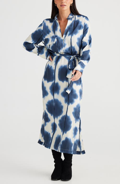 Brave + True Sampson Long Sleeve Shirt Maxi Dress In Flower Bomb In Flower Bomb