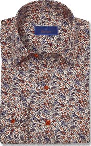 David Donahue Paisley Print Sport Shirt