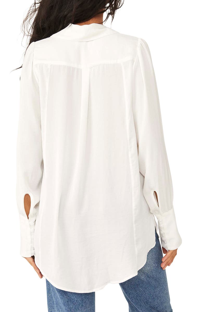Free People Lala Tie Neck Blouse, Alternate, color, 