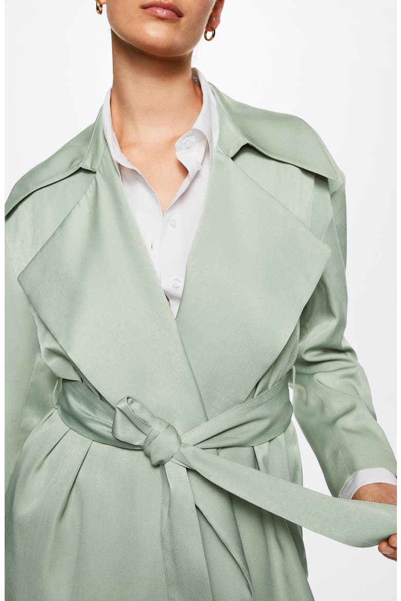 Belted Fluid Trench Coat, Alternate, color, PASTEL GREEN