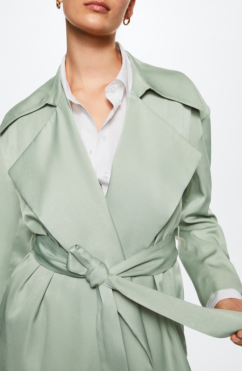 MANGO Belted Fluid Trench Coat, Alternate, color,