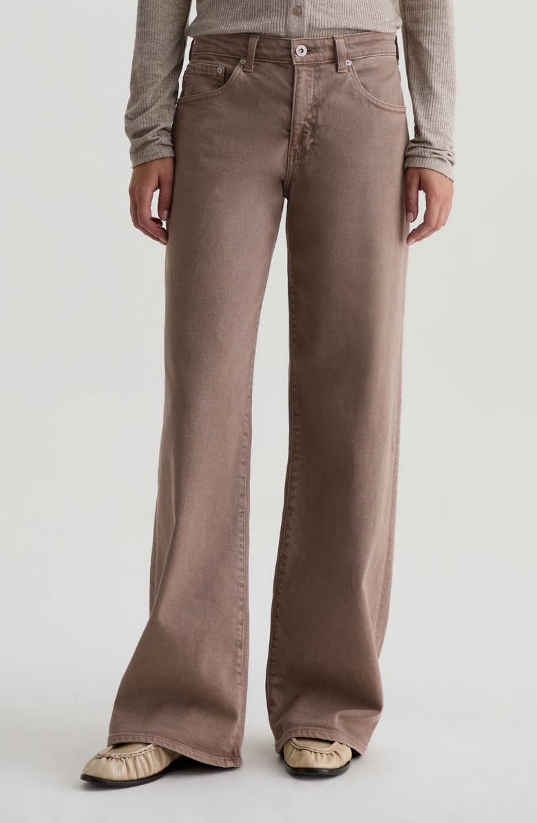 AG Adria Low Rise Relaxed Wide Leg Jeans, Main, color, Sulfur Taupe Grey