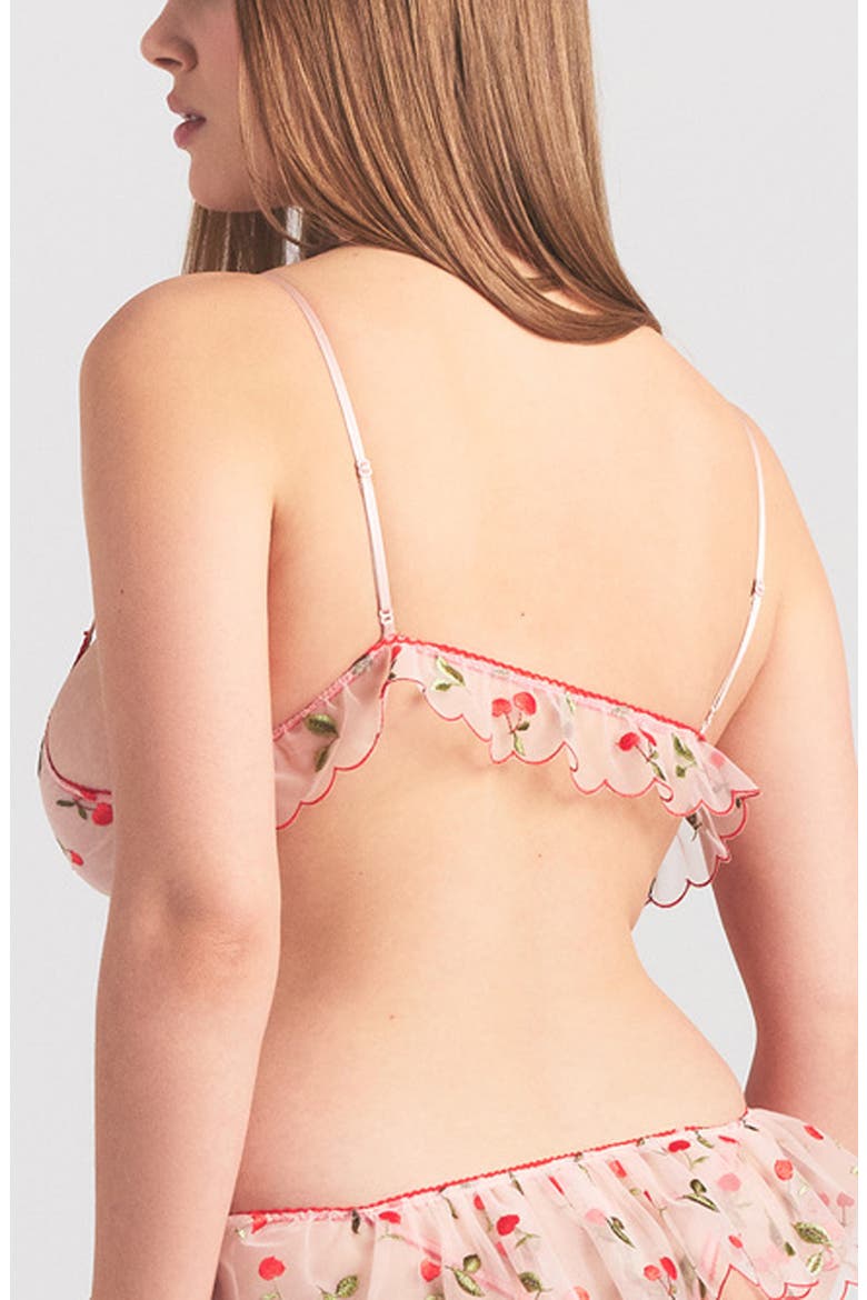Embroidered Tulle Micro Triangle Bra, Alternate, color, PRIMROSE CHERRY TULLE