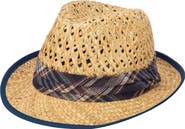 San Diego Hat Open Weave Crown Rush Straw Fedora
