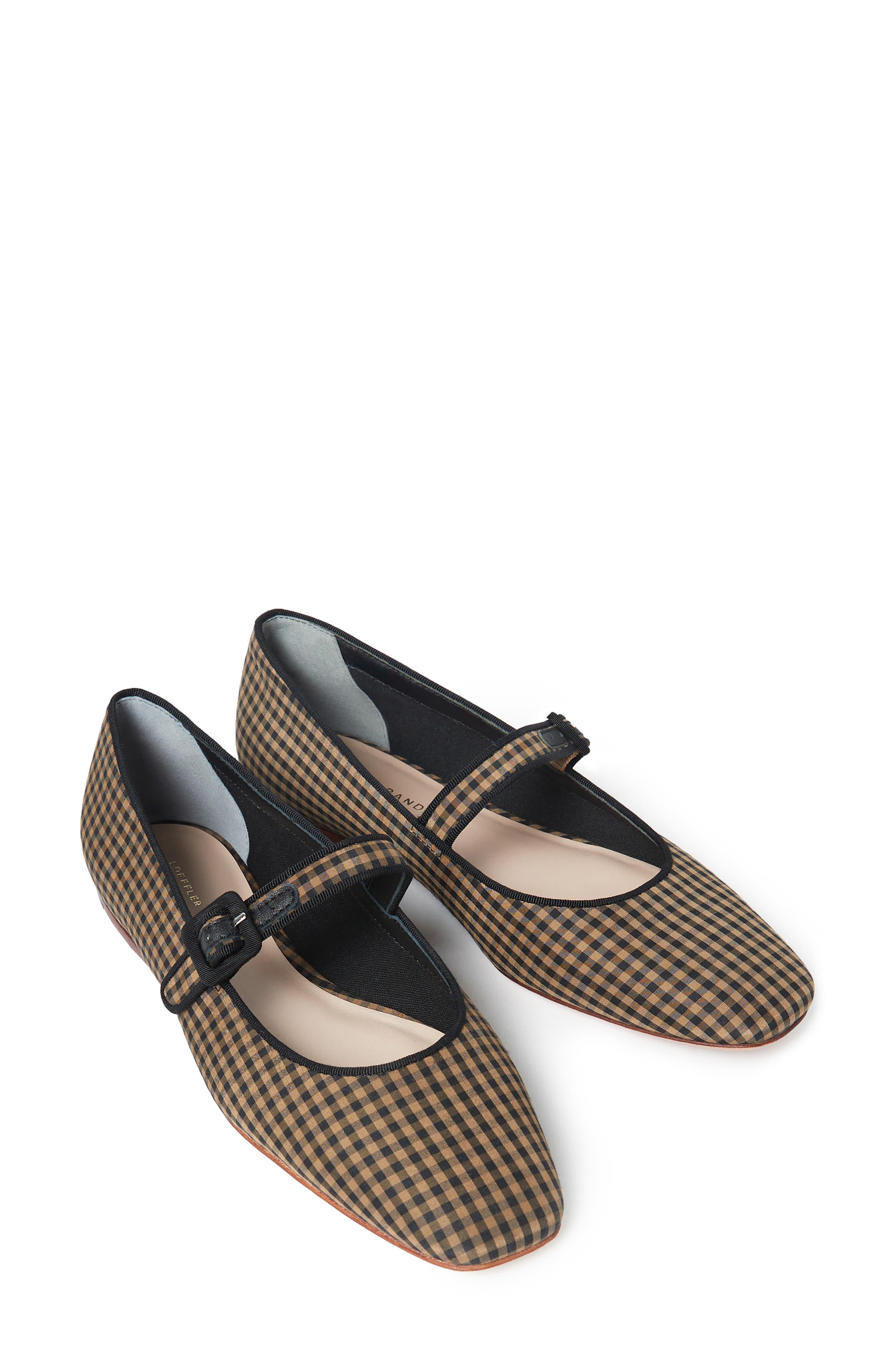Loeffler Randall Ginger Woven Raffia Mary Jane Flat, Alternate, color, Black/ Brown/ Black