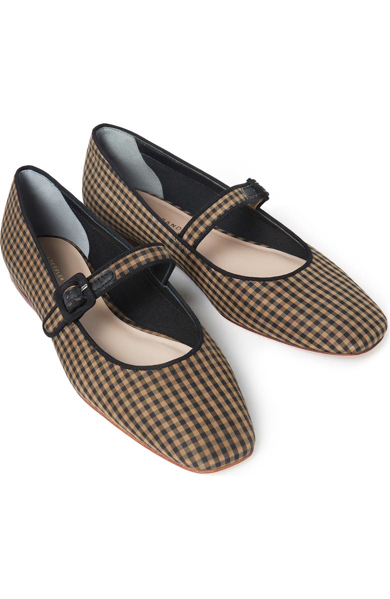 Loeffler Randall Ginger Woven Raffia Mary Jane Flat, Alternate, color, Black/ Brown/ Black