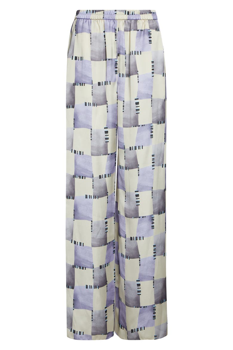 Check Satin Pants, Alternate, color, PURPLE