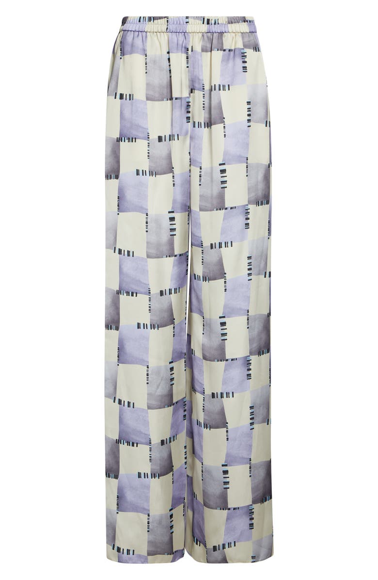 Emporio Armani Check Satin Pants, Main, color, Purple