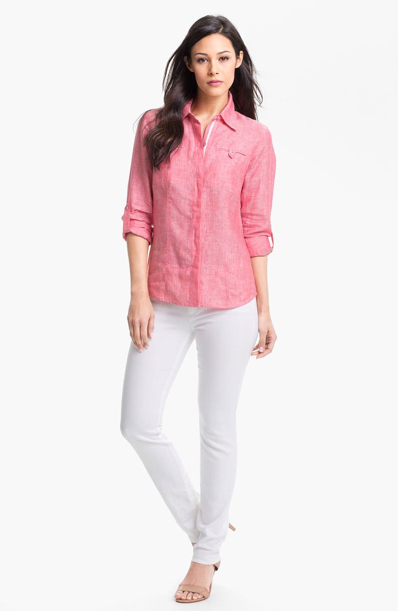 MICHAEL Michael Kors White Skinny Jeans, Alternate, color, 