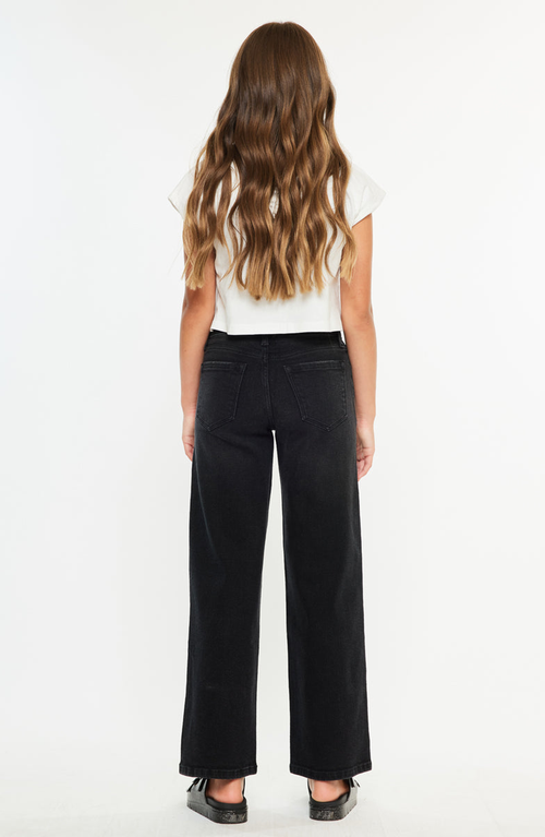 Kancan Coralynne High Rise Wide Leg Kids Jeans In Multi