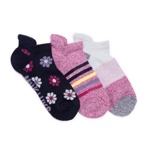 Muk Luks Cotton Compression Ankle Socks 3 Pair Pack In Multi