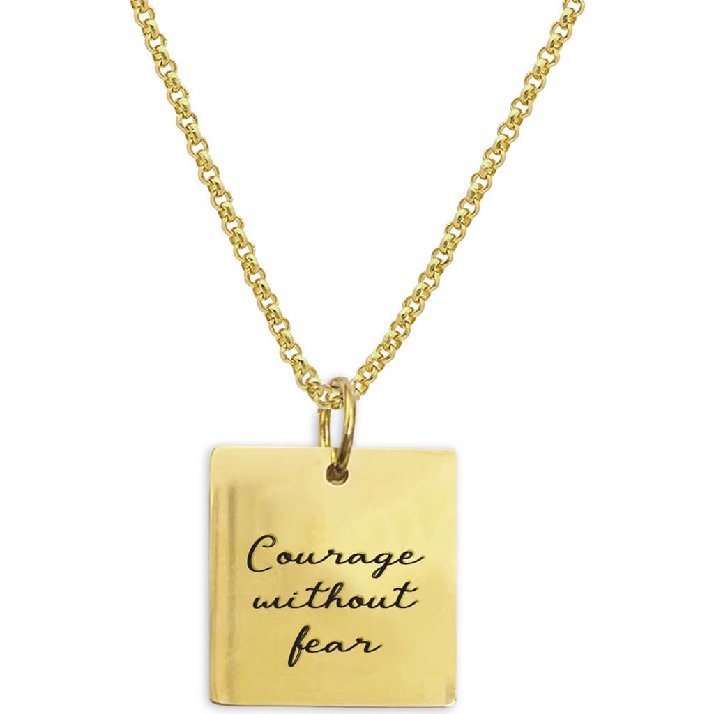 Steeltime Script Pendant Necklace In Gold