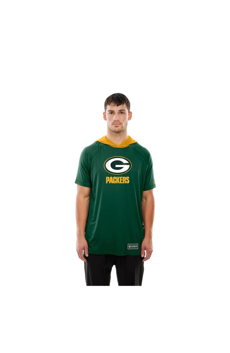 New Era Men's New Era  Green Green Bay Packers Combine Authentic Hooded Raglan Short-Sleeve T-Shirt, Alternate, color, Green