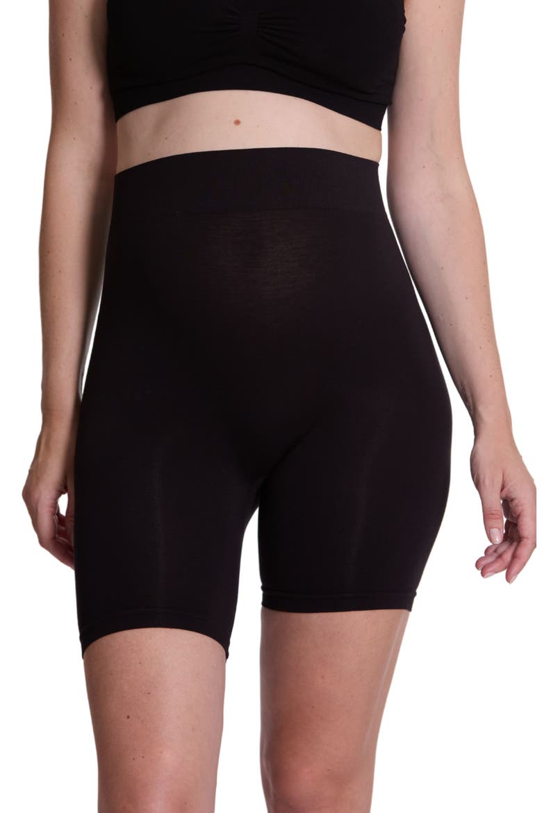 Essentiel Seamless Maternity Cycling Shorts, Alternate, color, Black