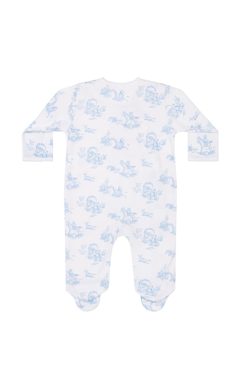 Nellapima Blue Toile Crossover Footie - Baby, Alternate, color, Blue
