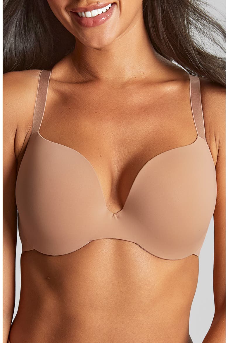 365 Underwire Smooth & Seamless Plunge T-Shirt Bra, Main, color, HONEY