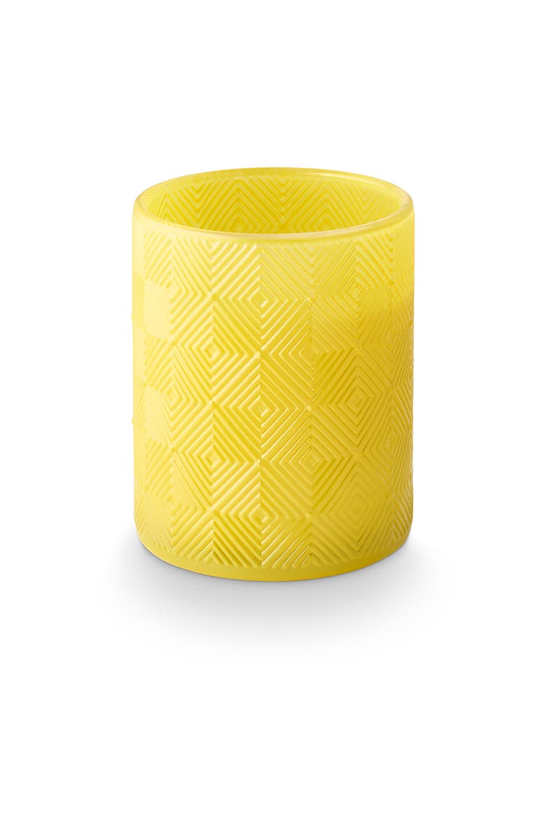 Sun Terrace Lemongrass & Lime Textured Glass Candle, 469g, Main, color, Yellow