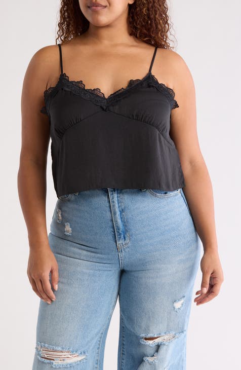 Lace Trim Cropped Camisole