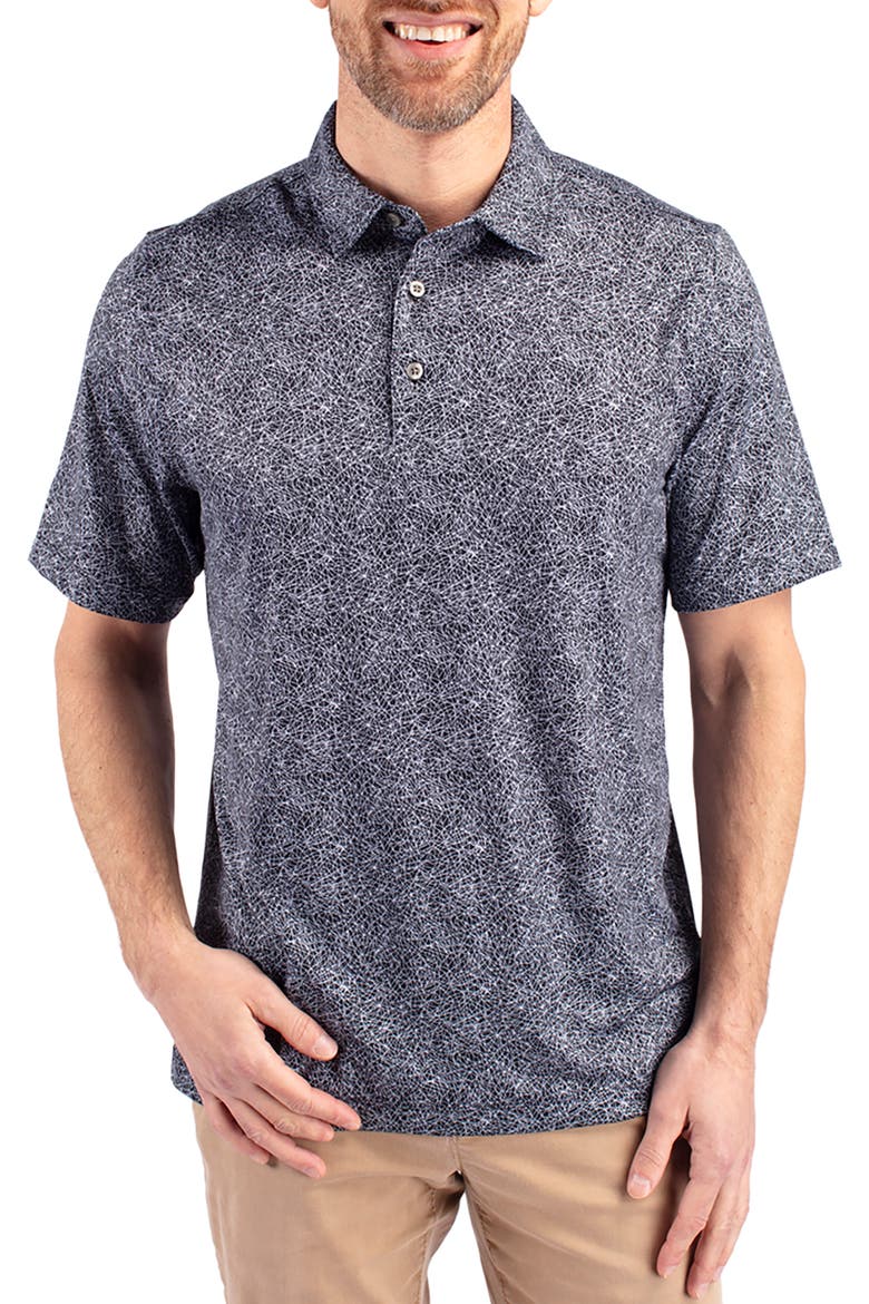 Pike Constellation Print Performance Polo, Main, color, BLACK