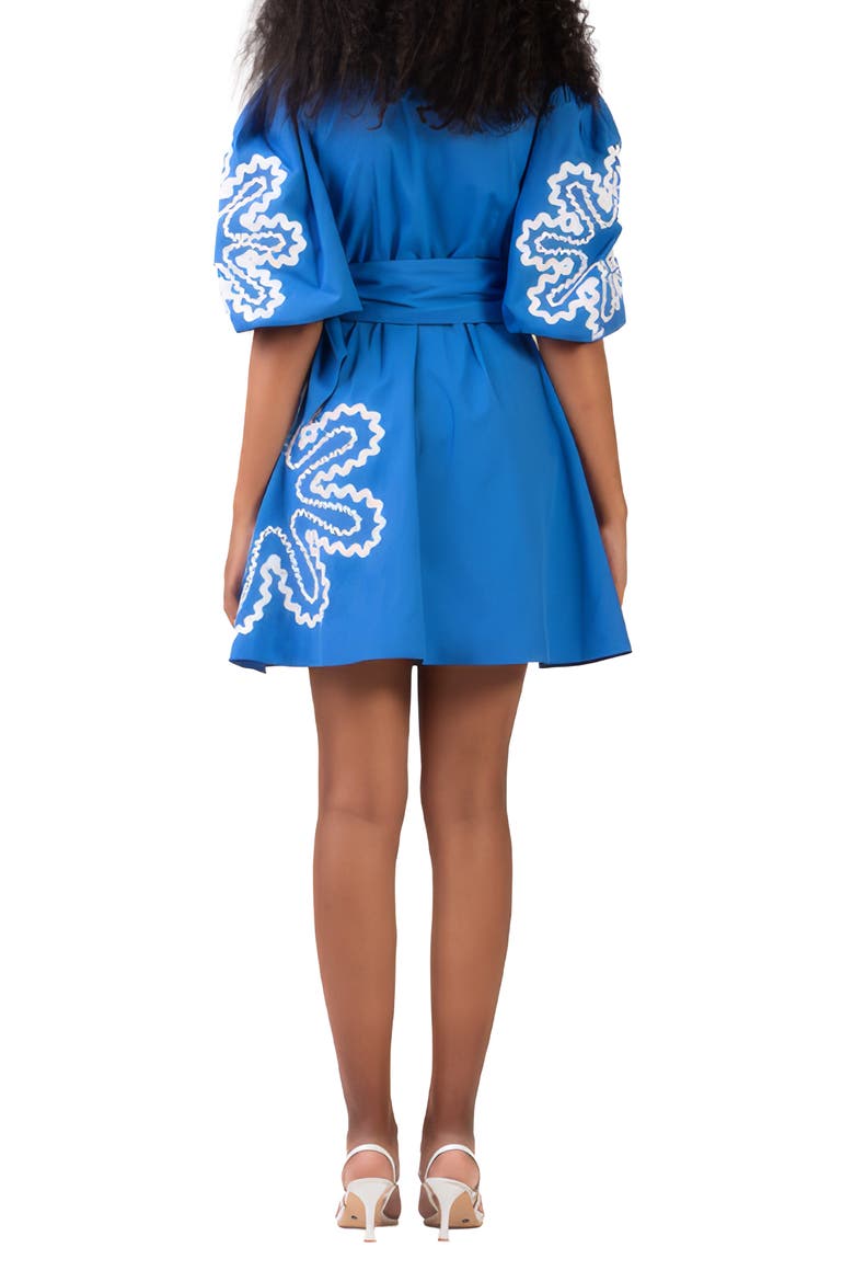 Carly Cotton Wrap Dress, Alternate, color, BLUE