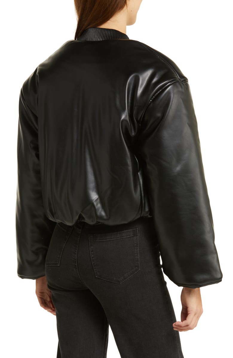 BLANKNYC Faux Leather Bomber Jacket, Alternate, color, 