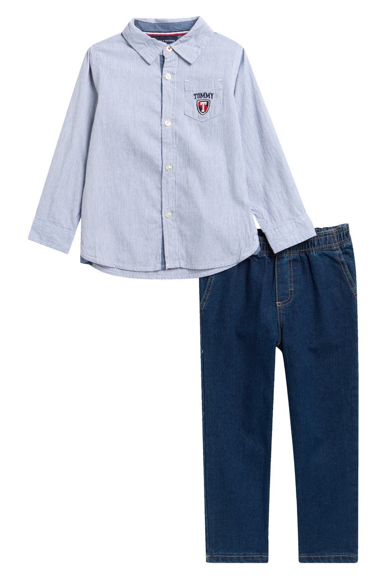 Kids' Woven Stripe Button-Up Shirt & Pants Set, Main, color, PREPACK ASSORTED