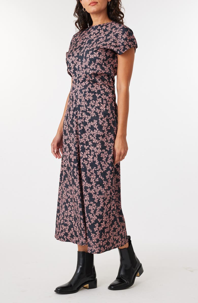 Scotch & Soda Floral Satin Midi Dress, Alternate, color,