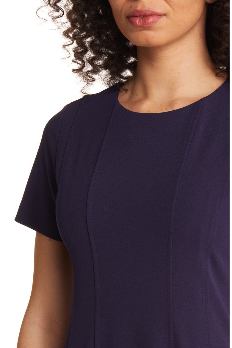 Stretch Crepe Fit & Flare Dress, Alternate, color, MIDNIGHT NAVY
