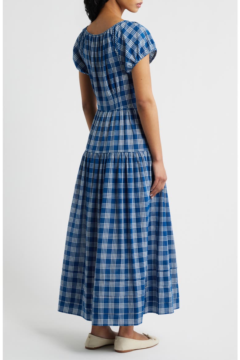 Valenne Plaid Tiered Organic Cotton Voile Dress, Alternate, color, DORSET PLAID