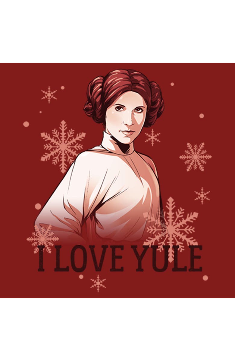 Star Wars: The Empire Strikes Back Women's Star Wars The Empire Strikes Back Christmas Leia Love Yule  Graphic T-Shirt, Alternate, color, Red