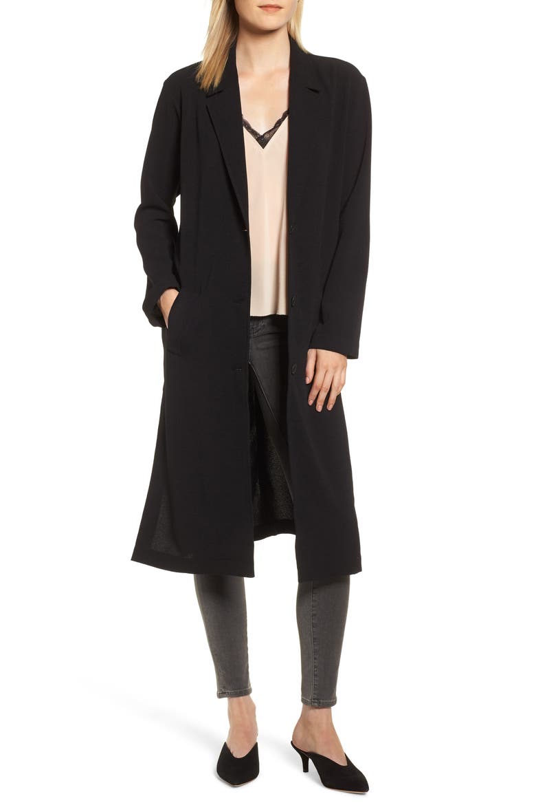 Duster Jacket, Main, color, BLACK