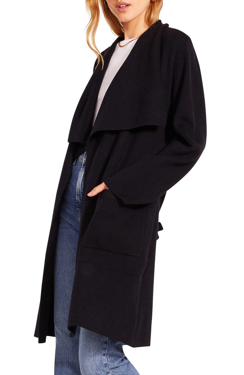Steve Madden BB Dakota Drape Front Cardigan Coat, Alternate, color,