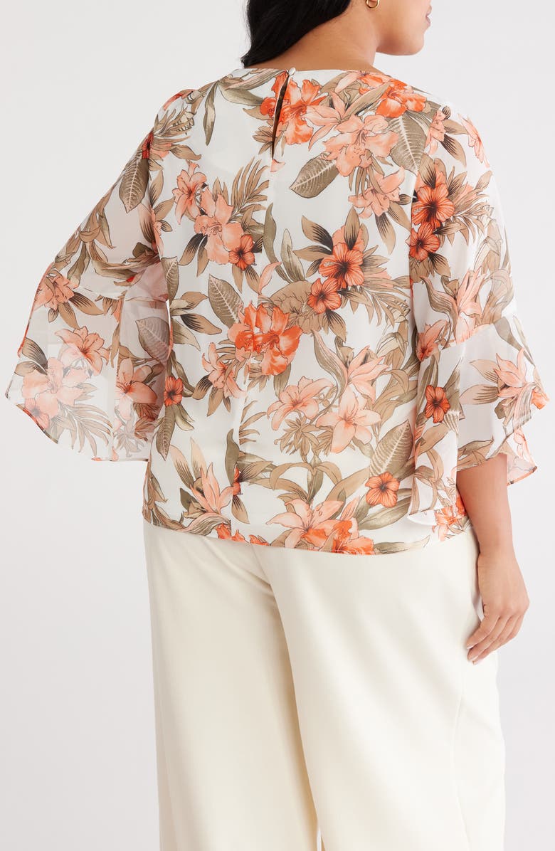 KASPER Ruffle Sleeve Top, Alternate, color, 