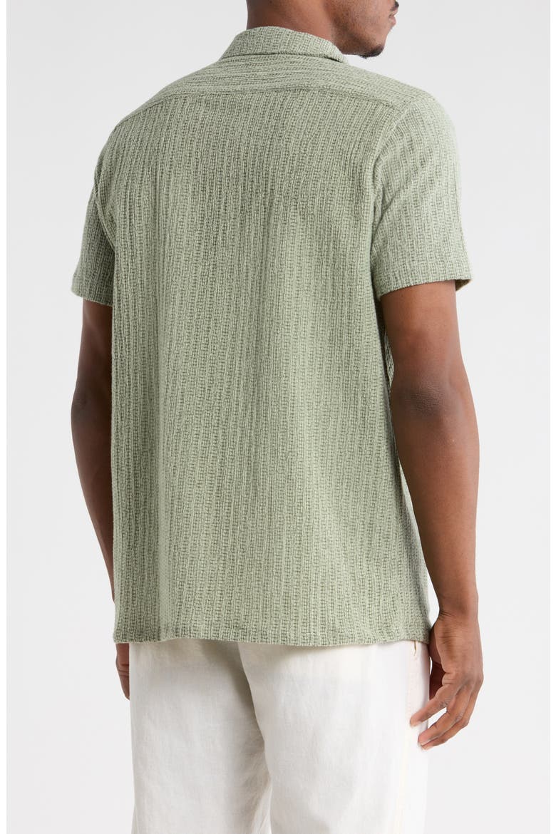 Modern Fit Textured Camp Shirt, Alternate, color, GREEN