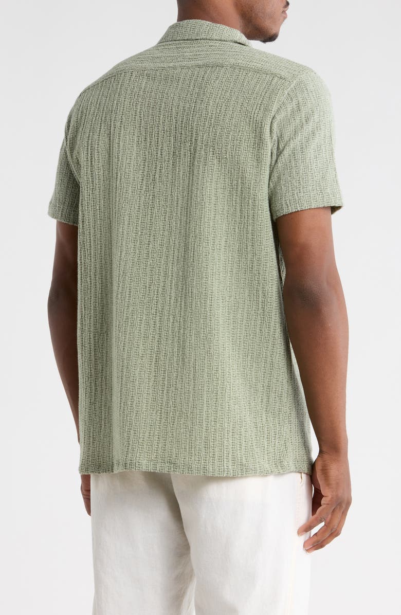 T.R. PREMIUM Modern Fit Textured Camp Shirt, Alternate, color, Green