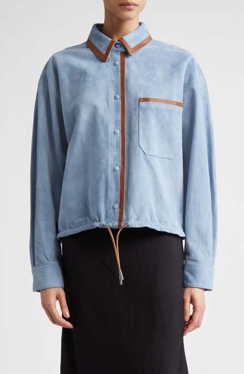 Suede Drawstring Overshirt