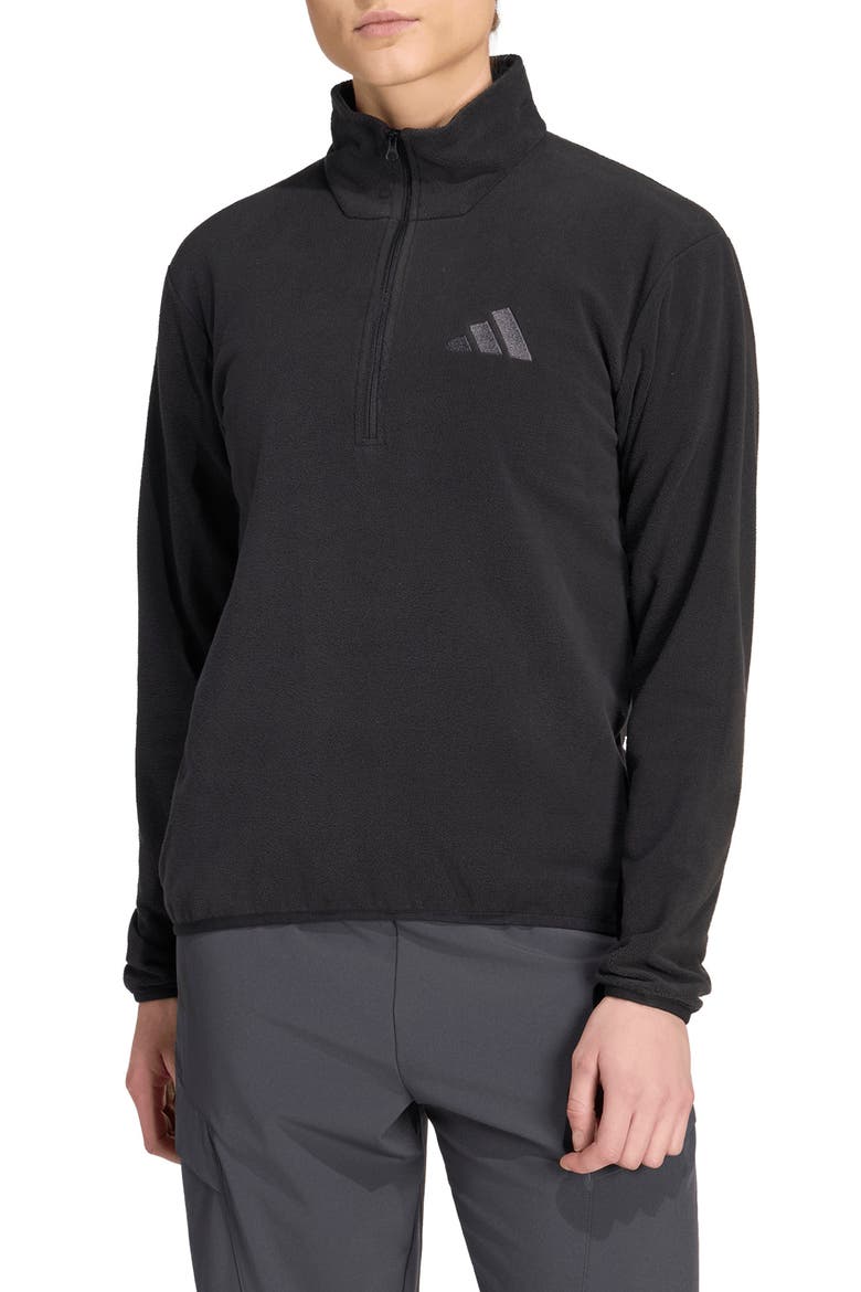 Essentials Half-Zip Fleece Pullover, Main, color, BLACK