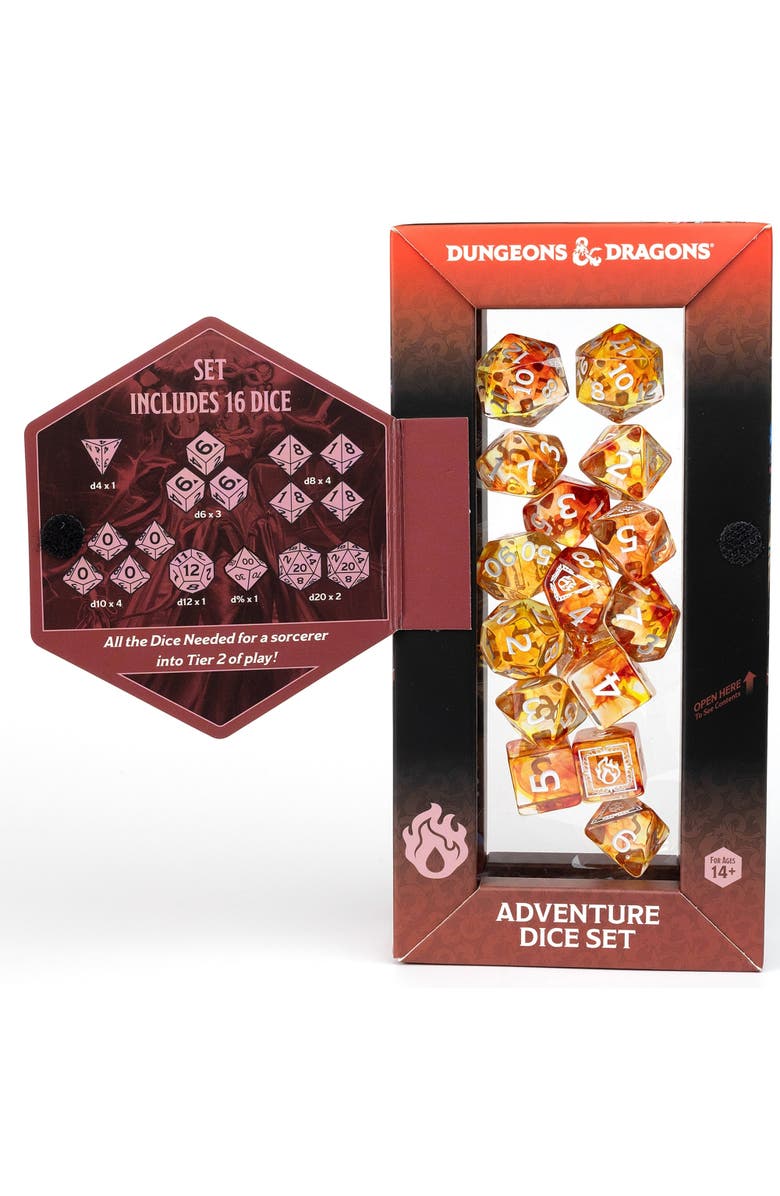 Dungeons & Dragons D&D Adventure Dice Sorcerer Orange, 16Pc Rpg Set, Alternate, color, Orange